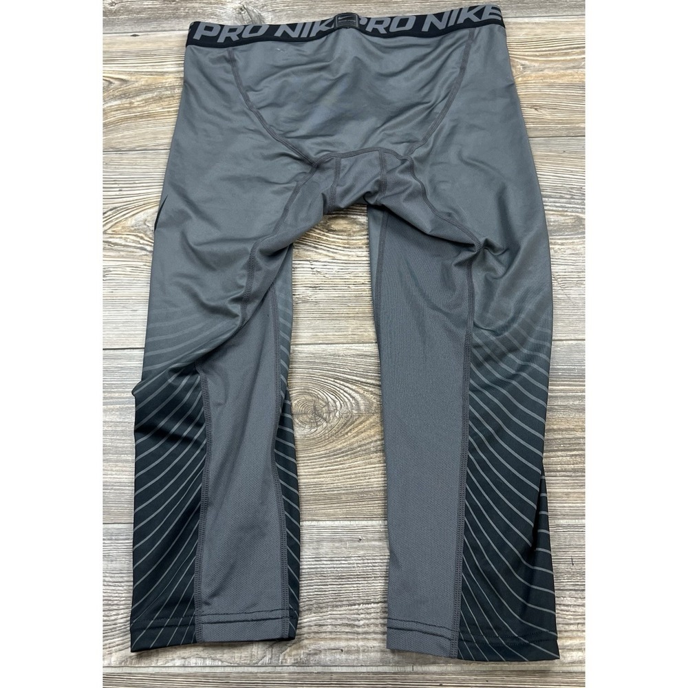 Nike Pro Hypercool Grey Compression Tights 3/4 Le… - image 3